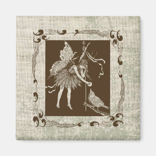 Imán Vintage Fairy & Bird