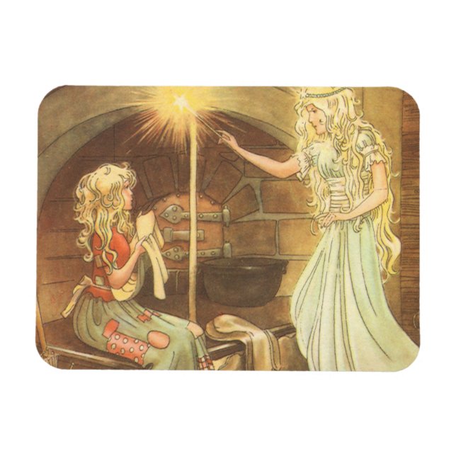 Imán Vintage Fairy Tale, Cinderella and Fairy Godmother (Horizontal)