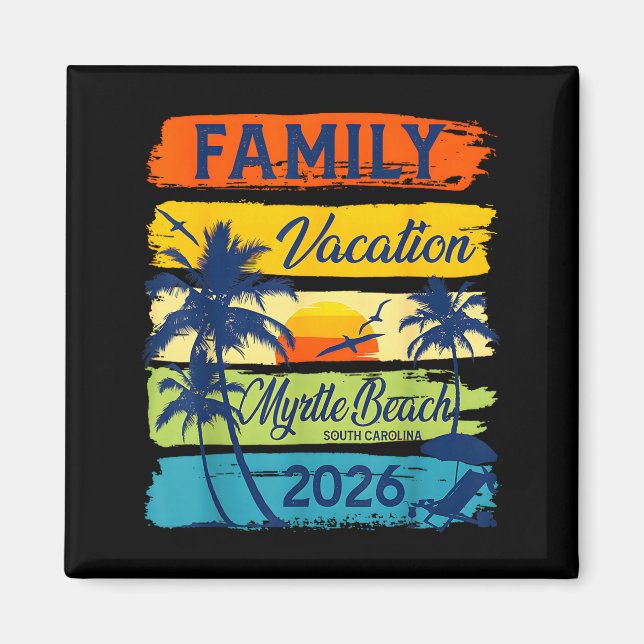 Imán Vintage Family Vacation Myrtle-beach 2026 Matching (Frente)