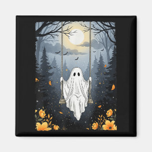 Imán Vintage Fantasma En La Noche Forestal Halloween F