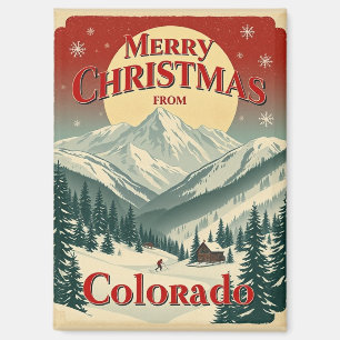 Imán Vintage Feliz Navidad desde Colorado