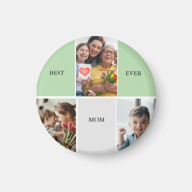 Imán Vintage Floral Collage Photo Mother's Day (Frente)