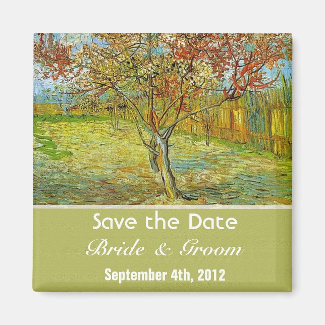 Imán Vintage floral guardar la fecha boda. (Frente)