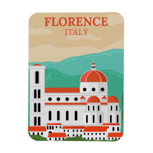 Imán Vintage Florence Italy Travel Souvenir Magnet