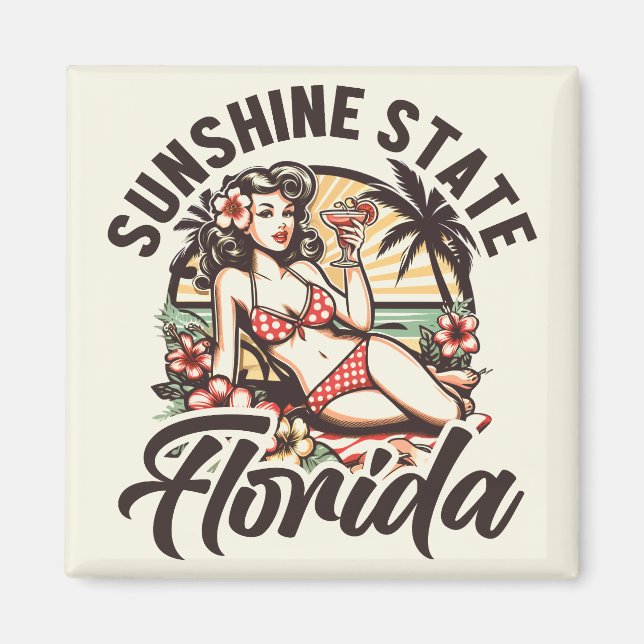 Imán Vintage Florida Pinup (Frente)