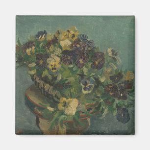 Imán Vintage Flowers Van Gogh Basket of Pansies