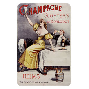 Imán Vintage French Champagne Magnet