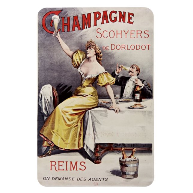 Imán Vintage French Champagne Magnet (Vertical)