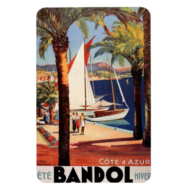 Imán Vintage French Riviera, Francia - (Vertical)