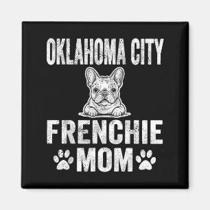 Imán Vintage Frenchie Mamá Ciudad de Oklahoma Okc Franc