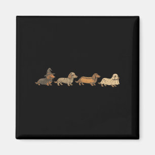 Imán Vintage Funny Dachshund Ghost Halloween