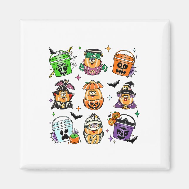 Imán Vintage Funny Nuggets Comida Bucket Halloween Spoo (Frente)