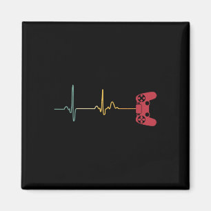 Imán Vintage Gamer Heartbeat Para Jugadores De Videojue