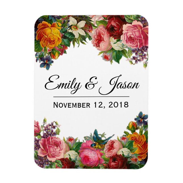 Imán Vintage Garden Wedding Magnet (Vertical)