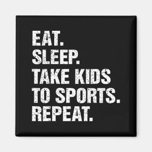 Imán VINTAGE Gift Eat Sleep Llevar a los niños a los de