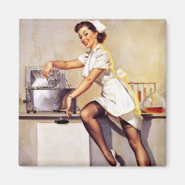 Imán Vintage Gil Elvgren Retro Nurse Pin Up Chica