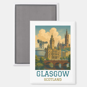 Imán Vintage Glasgow Escocia Viajes