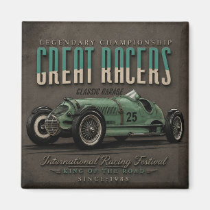 Imán Vintage Grand Prix Racing Classic Race Car Garage