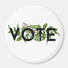 Imán Vintage Greenery Floral Elegante Feminine Go Vote