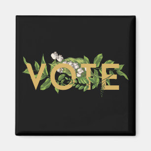 Imán Vintage Greenery Floral Elegante Feminine Go Vote