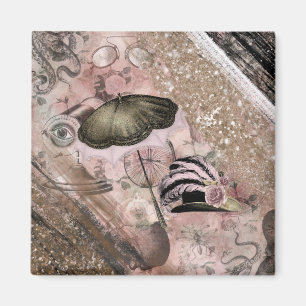 Imán Vintage Grunge Steampunk Glam Gorra victoriano