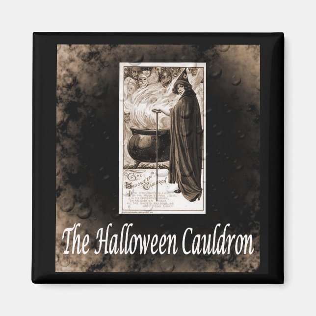 Imán Vintage Halloween Cauldron (Frente)