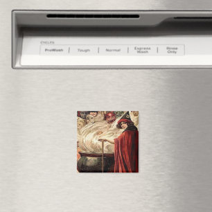 Imán Vintage Halloween Cauldron Magic