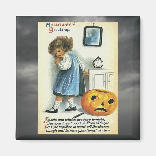 Imán Vintage Halloween Greetings (Frente)