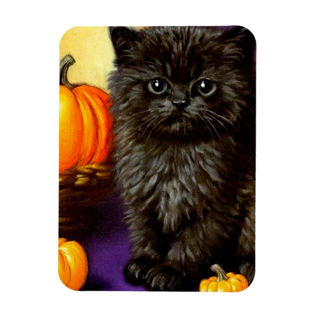Imán Vintage Halloween Kitten (Vertical)