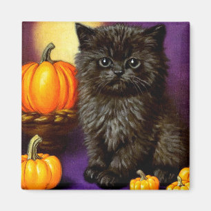 Imán Vintage Halloween Kitten