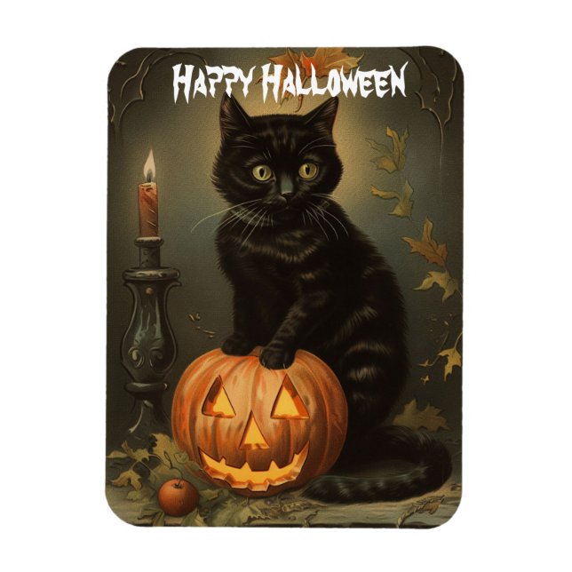 Imán Vintage Halloween Kitten Flexible Magnet (Vertical)