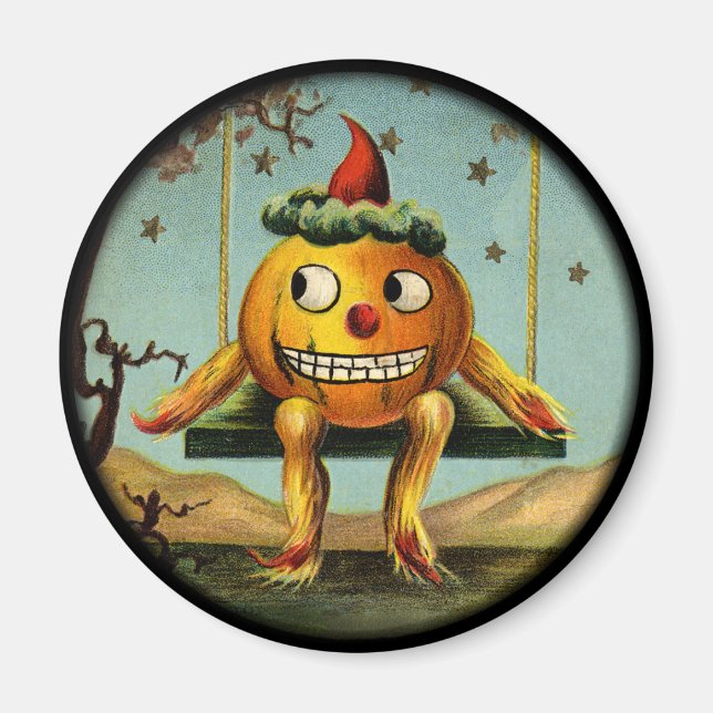 Imán Vintage Halloween Pumpkin Magnet (Frente)