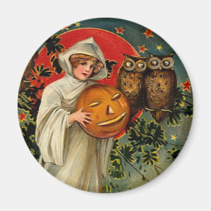 Imán Vintage Halloween Round Magnet