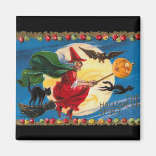 Imán Vintage Halloween Spirit Witch Magnet