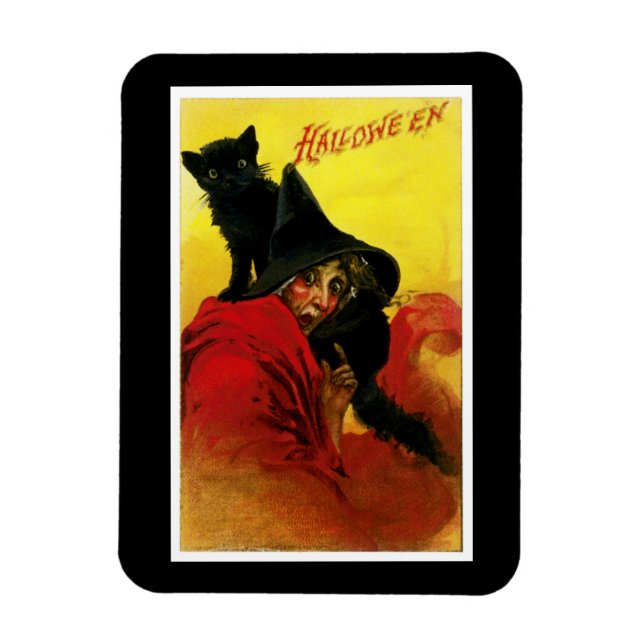 Imán Vintage Halloween Witch (Vertical)