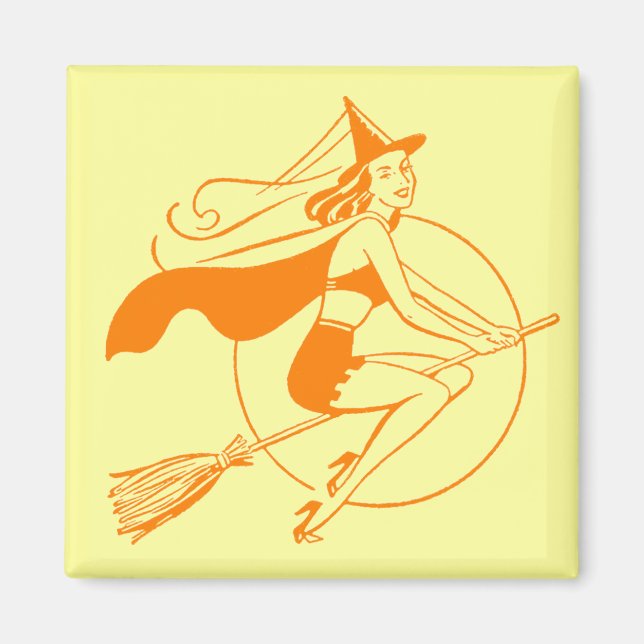 Imán Vintage Halloween Witch (Frente)