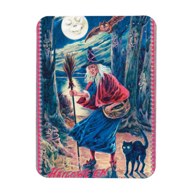 Imán Vintage Halloween Witch Flexible Magnet (Vertical)