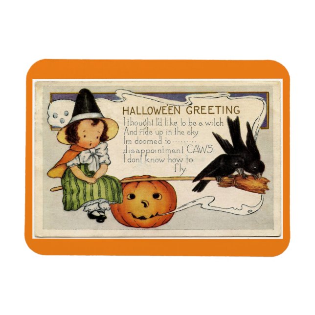 Imán Vintage Halloween Witch Magnet (Horizontal)