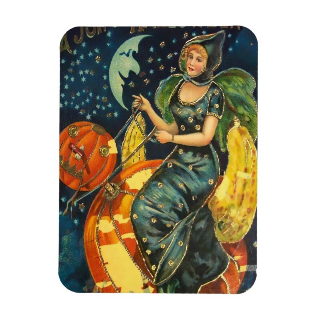 Imán Vintage Halloween Witch Poster (Vertical)