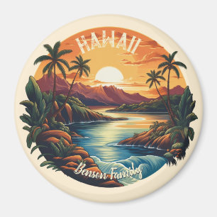 Imán Vintage Hawaii Tropical Beach Travel Fridge