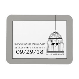 Imán Vintage Heart Birdcage Wedding Save The Date