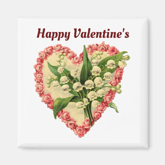 Imán Vintage Heart Square Magnet (Frente)