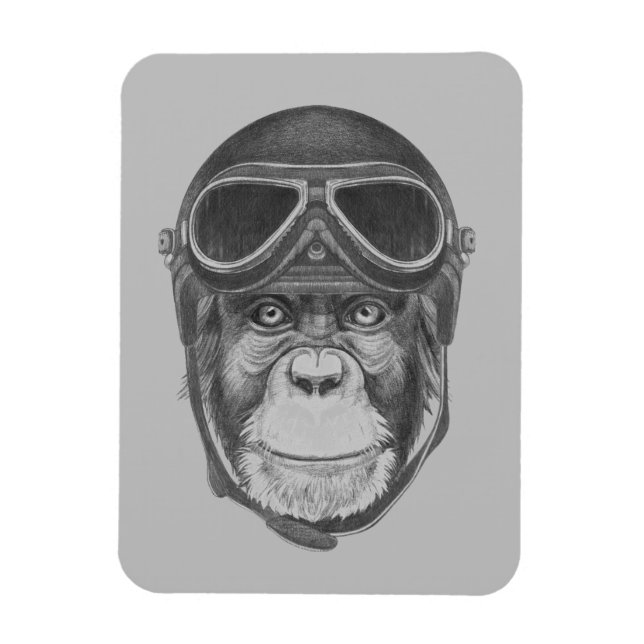 Imán Vintage Helmet Chimpanzee (Vertical)