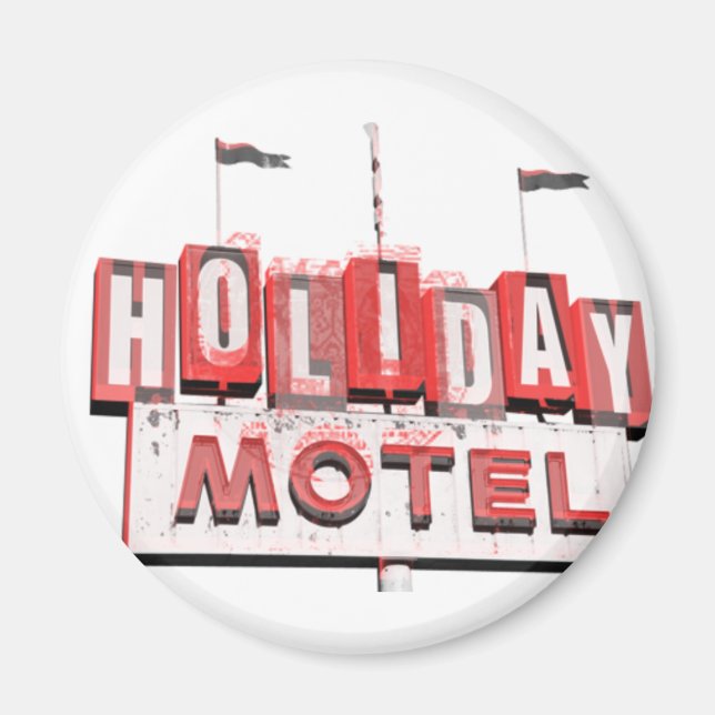 Imán Vintage Hollywood Motel Rótulo (Frente)