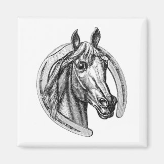 Imán Vintage Horse & Horseshoe Fridge Magnet