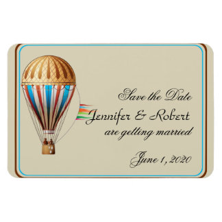 Imán Vintage Hot Air Balloon Wedding Save the Date