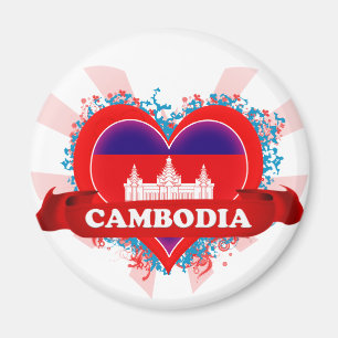 Imán Vintage I Love Cambodia