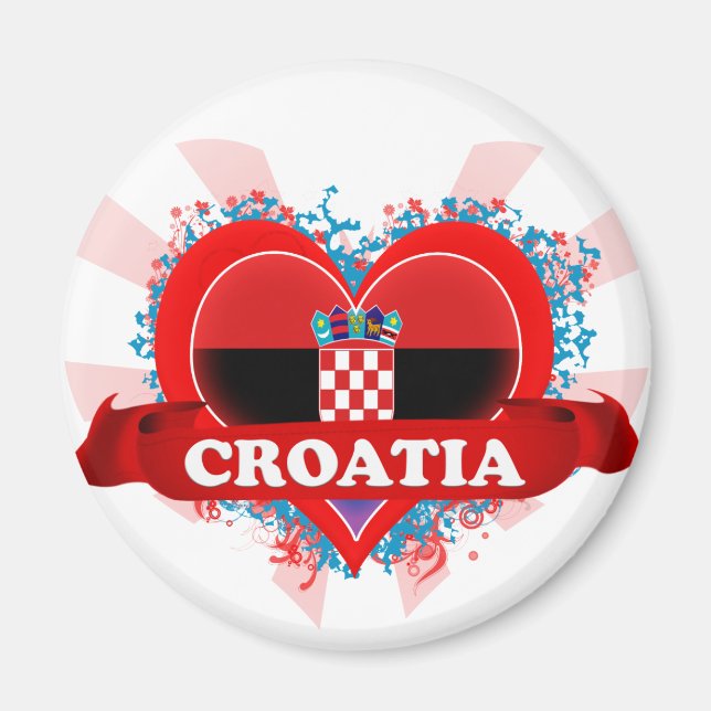 Imán Vintage I Love Croatia (Frente)