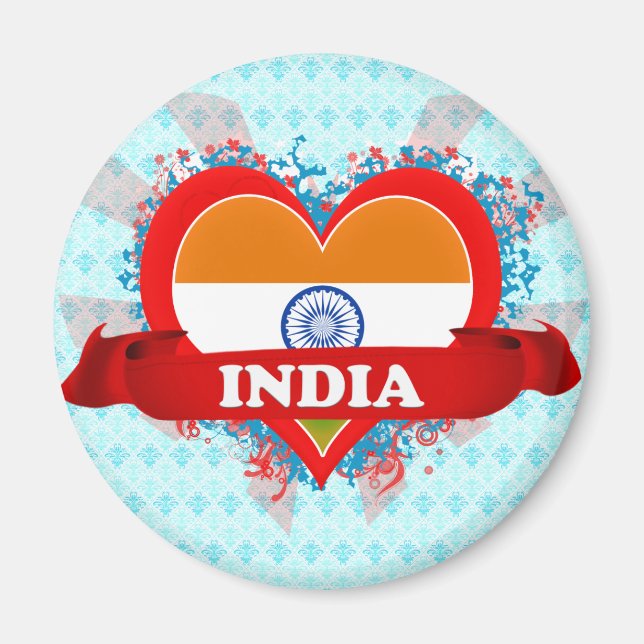 Imán Vintage I Love India (Frente)