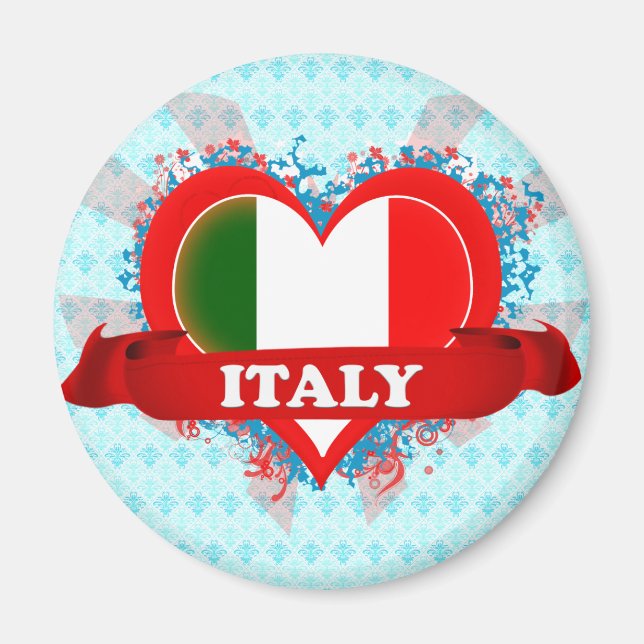 Imán Vintage I Love Italy (Frente)
